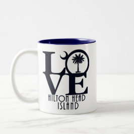 LOVE Hilton Head Island 11oz Tweekleurige Koffiemok