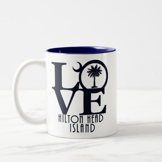 LOVE Hilton Head Island 11oz Tweekleurige Koffiemok (Links)