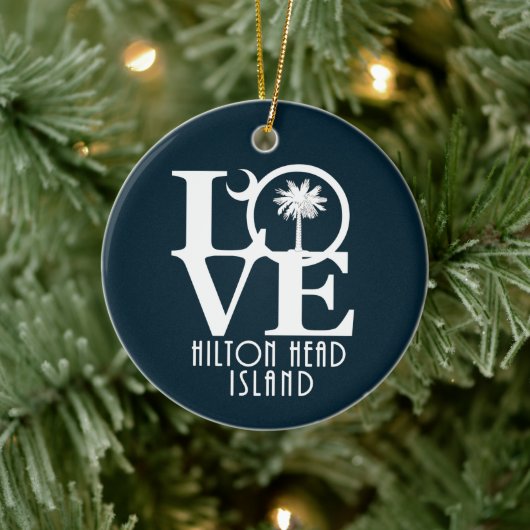 LOVE Hilton Head Island Keramisch Ornament (Boom)