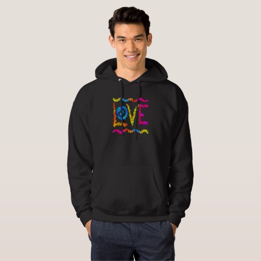 Love Hippie Groovy Rainbow Graffiti Spray Paint La Hoodie (Voorkant volledig)