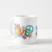 Love Hippie Peace Sign Flower Power Koffiemok (Voorkant links)