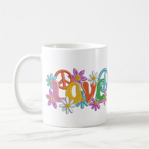 Love Hippie Peace Sign Flower Power Koffiemok