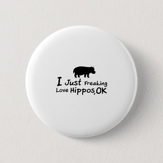 Love Hippos Funny Hippopotamus Loverss Fiona Baby Ronde Button 5,7 Cm (Voorkant)