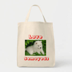 Love hite Samoyed Puppy Dog Canvas tas