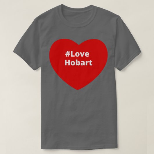 Love Hobart Hashtag Heart T-shirt (Design voorkant)