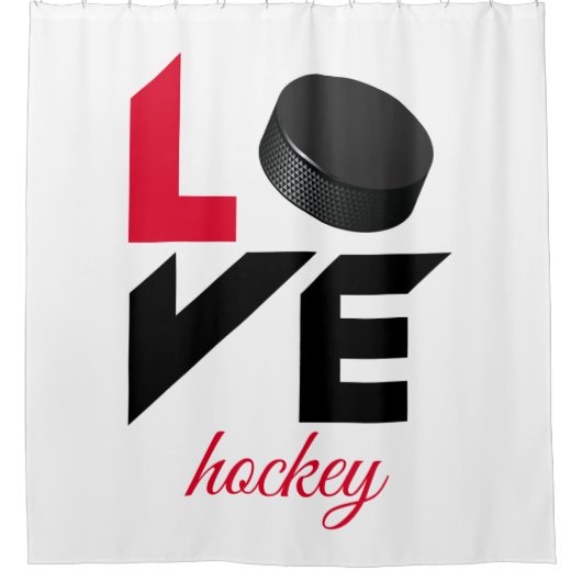 Love hockey douchegordijn (Voorkant)