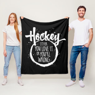 Love Hockey Fleece Blanket Deken