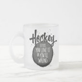 Love Hockey Frosted Glass Coffee Mok (Links)