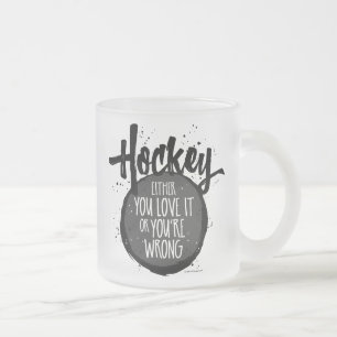 Love Hockey Frosted Glass Coffee Mok
