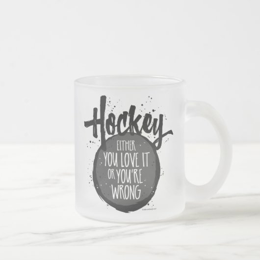Love Hockey Frosted Glass Coffee Mok (Rechts)