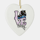 Love Hockey Keramisch Ornament (Rechts)