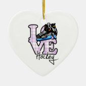 Love Hockey Keramisch Ornament (Voorkant)