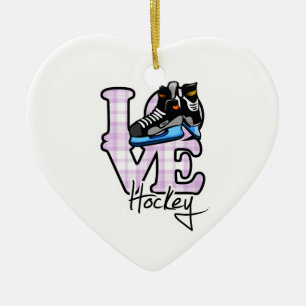 Love Hockey Keramisch Ornament