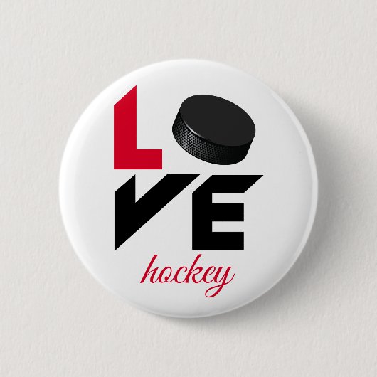 Love hockey ronde button 5,7 cm (Voorkant)