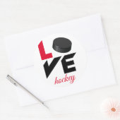 Love hockey ronde sticker (Envelop)