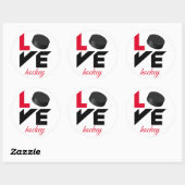 Love hockey ronde sticker (Vel)