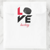 Love hockey ronde sticker (Tas)