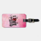 Love Hockey Swirl Bagagelabel (Voorkant horizontaal)