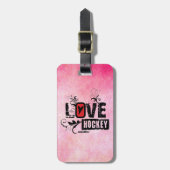 Love Hockey Swirl Bagagelabel (Voorkant verticaal)