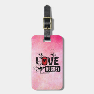 Love Hockey Swirl Bagagelabel