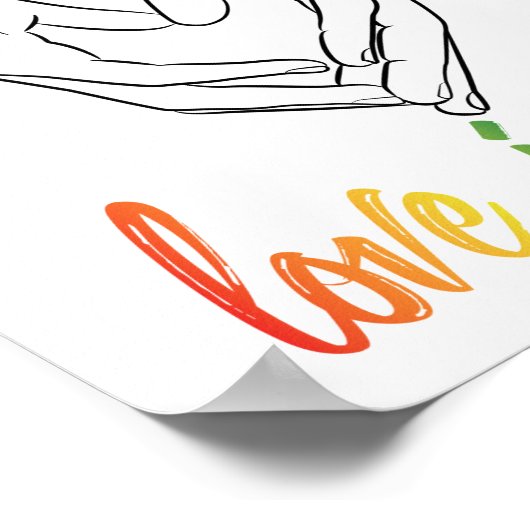 Love Holding Hands Heart Line Art Pride Po Poster (Hoek)