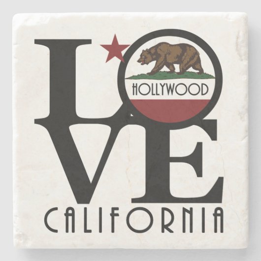 LOVE Hollywood California Stenen Onderzetter (Voorkant)