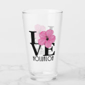 LOVE Holualoa Pink Hibiscus Glas (Achterkant)