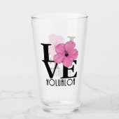 LOVE Holualoa Pink Hibiscus Glas (Voorkant)