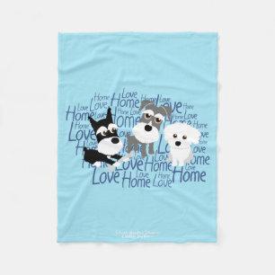 Love, Home - Custom Schnauzer Fleece Blanket 1 Deken