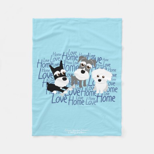Love, Home - Custom Schnauzer Fleece Blanket 1 Deken (Voorkant)