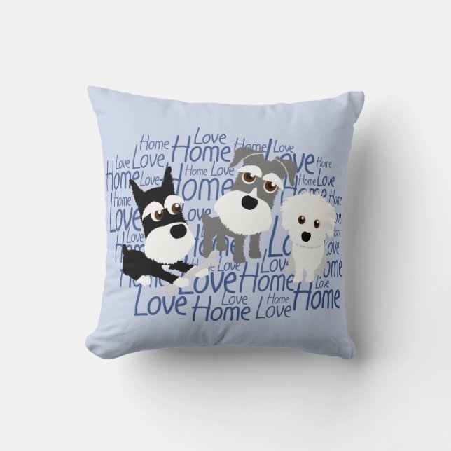 Love, Home - Custom Schnauzer Pillow Kussen (Voorkant)