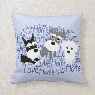 Love, Home - Custom Schnauzer Pillow Kussen