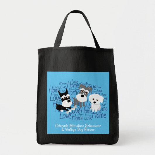 Love, Home - Schnauzer Canvas tas (Blue) (Voorkant)