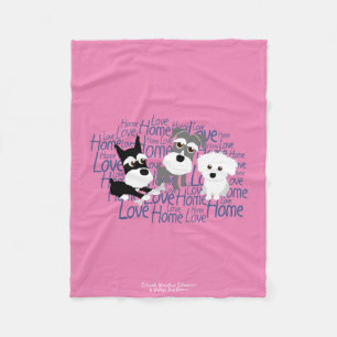 Love, Home - Schnauzer Fleece Blanket Deken