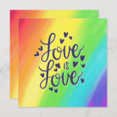 Love Homoseksuual Wedding Invitation Kaart (Voorkant / Achterkant)