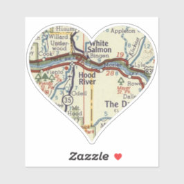 Love Hood River  Map Sticker