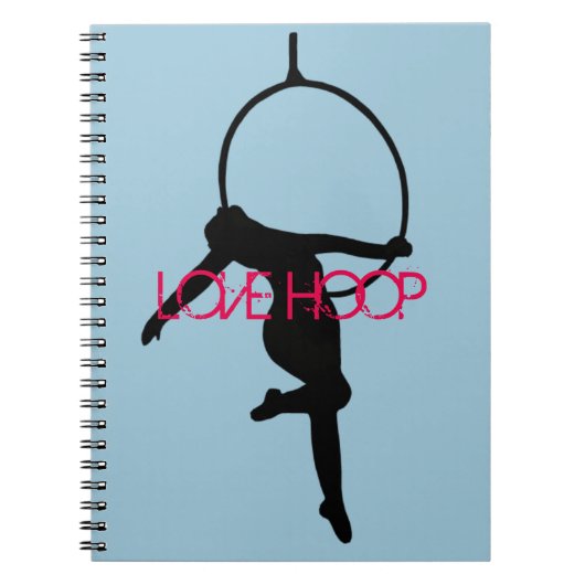 LOVE HOOP Aerial Hoop/Lyra Silhouette Note Book Notitieboek (Voorkant)