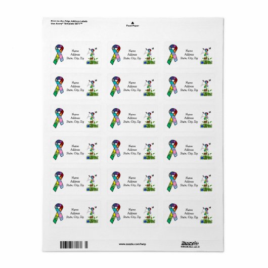 Love Hope and Understanding Adresetiketten Etiket (Full Sheet)