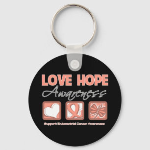 Love Hope Awareness Endometrial Cancer Sleutelhanger