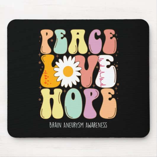 Love Hope Brain Aneurysma Awareness Gift Muismat (Voorkant)
