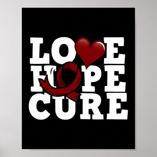 Love Hope Cure - Bewustzijn van sikkelcellen Poster (Voorkant)
