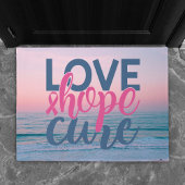 Love Hope Cure | Borstkanker Beach Sunset Deurmat