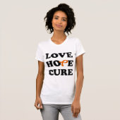 Love Hope Cure Oranje Leukemia Cancer ribbon shirt (Voorkant volledig)