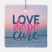 Love Hope Cure | Zonnestraten met handschildpad Keramisch Ornament (Achterkant)
