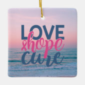 Love Hope Cure | Zonnestraten met handschildpad Keramisch Ornament (Voorkant)