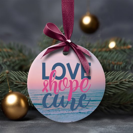 Love Hope Cure | Zonnestraten met handschildpad Keramisch Ornament