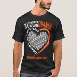Love Hope Faith September We Draag Oranje leukemie T-shirt