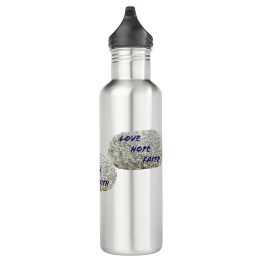 Love Hope Faith White Stones Waterfles (Rechts)