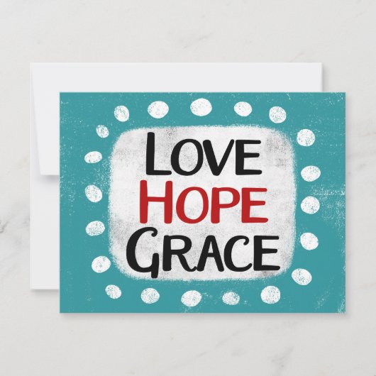 Love Hope Grace Wenskaart Kaart (Voorkant)