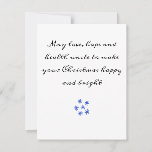 Love Hope Health Wishes for Merry Kerstmis Feestdagenkaart (Voorkant)